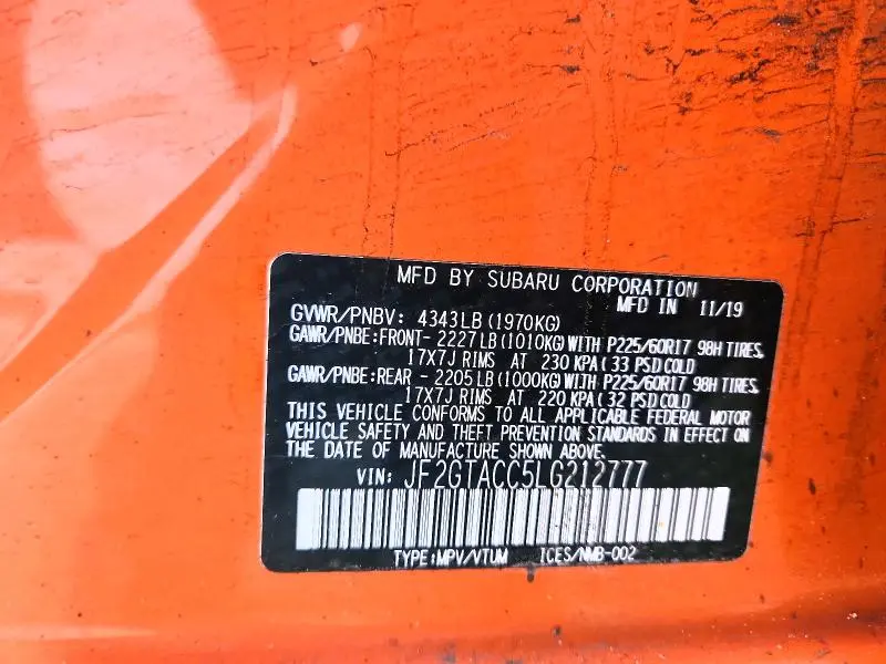2020 SUBARU CROSSTREK PREMIUM  