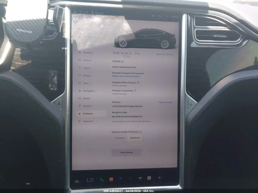2017 TESLA MODEL S 60/75