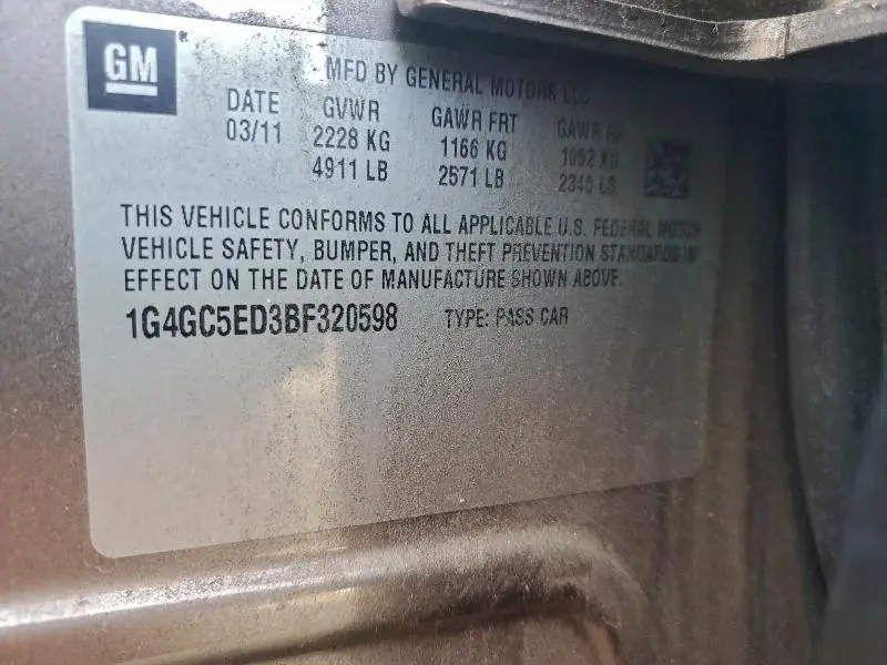 2011 BUICK LACROSSE CXL  