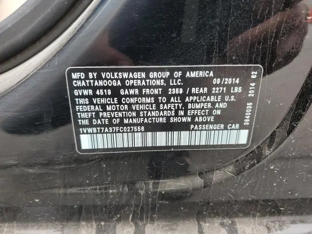 2015 VOLKSWAGEN PASSAT SE  