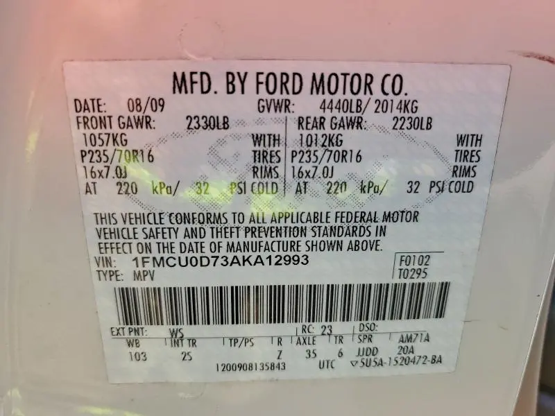 2010 FORD ESCAPE XLT  