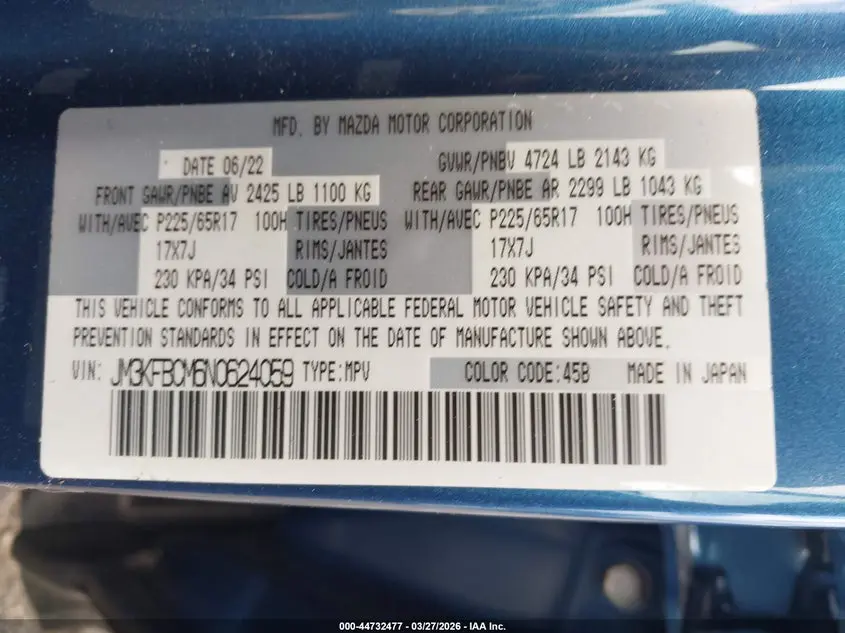 2022 MAZDA CX-5 2.5 S PREFERRED