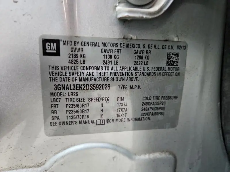 2013 CHEVROLET CAPTIVA LT  