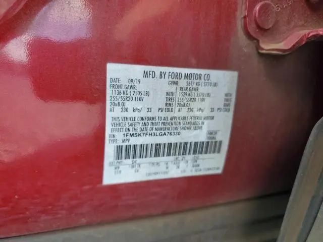 2020 FORD EXPLORER LIMITED  