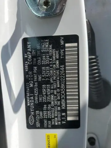 2019 HYUNDAI KONA LIMITED  