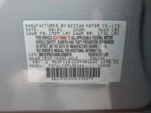 2021 NISSAN KICKS SV  