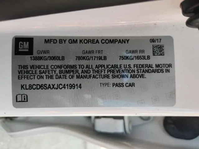 2018 CHEVROLET SPARK 1LT  