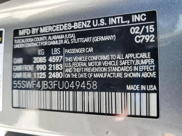 2015 MERCEDES-BENZ C 300  