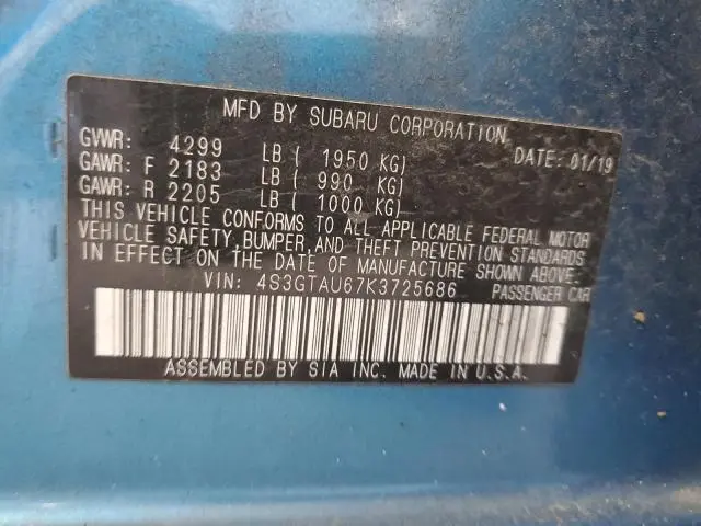 2019 SUBARU IMPREZA LIMITED  