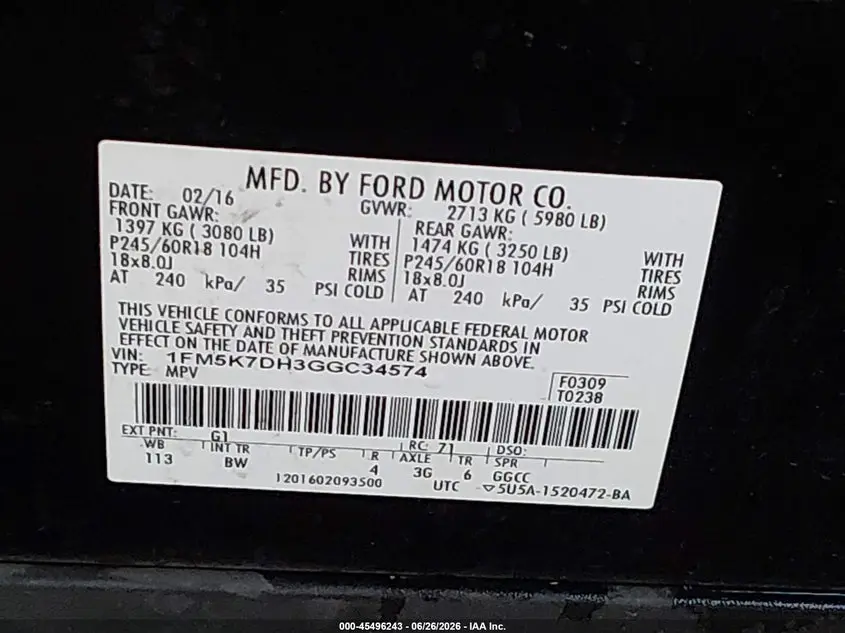 2016 FORD EXPLORER XLT