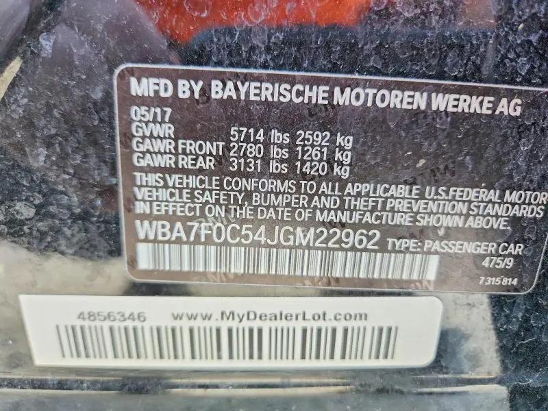 2018 BMW 750 I  