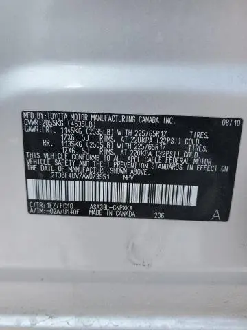 2010 TOYOTA RAV4   