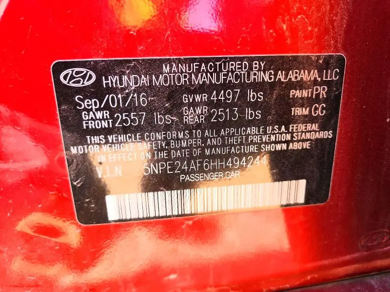 2017 HYUNDAI SONATA SE  