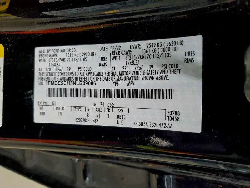 2022 FORD BRONCO BASE  