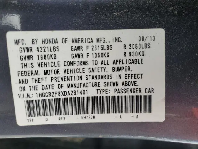 2013 HONDA ACCORD EXL  