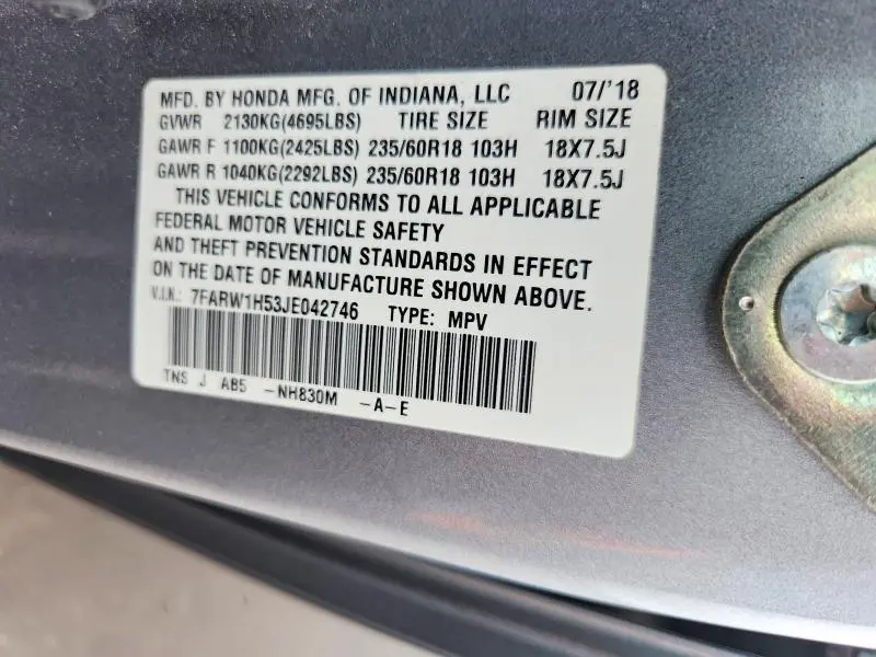 2018 HONDA CR-V EX  