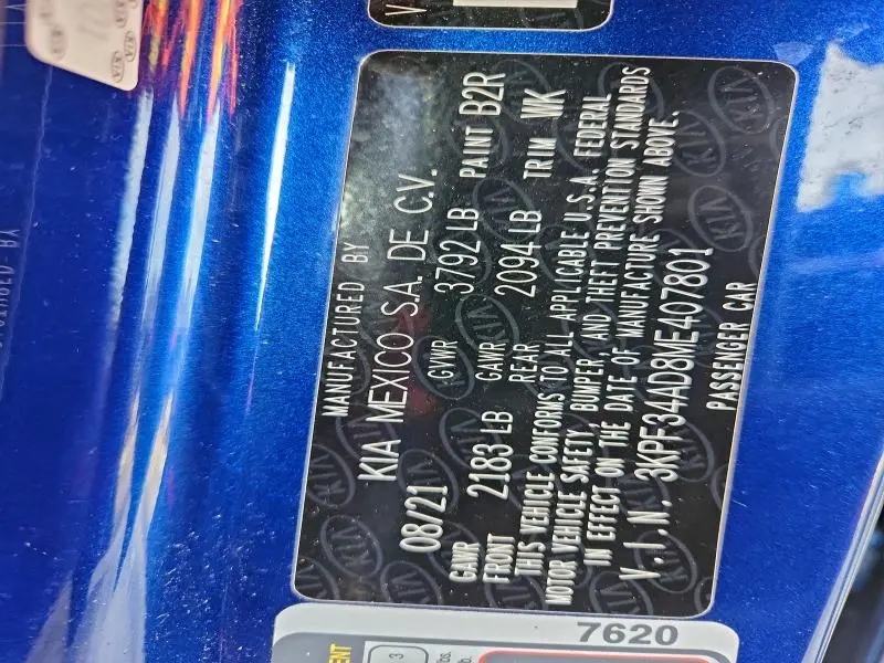 2021 KIA FORTE GT LINE  