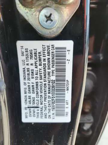 2014 HONDA CIVIC LX  