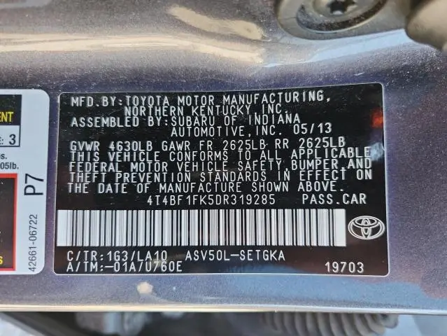 2013 TOYOTA CAMRY L  