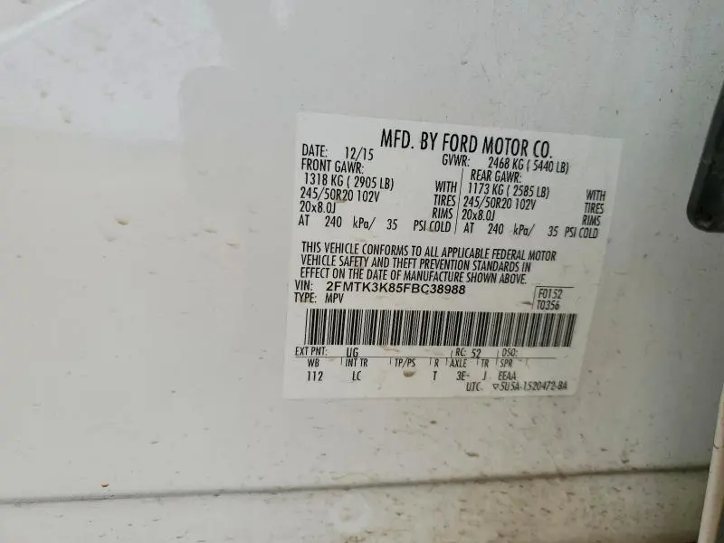 2015 FORD EDGE TITANIUM  