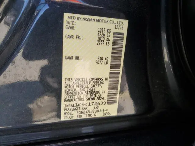 2017 NISSAN ALTIMA 2.5  