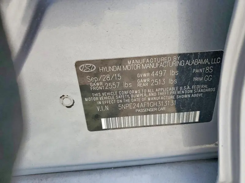 2016 HYUNDAI SONATA SE  