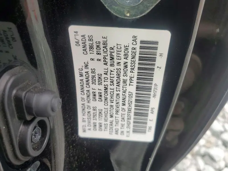 2014 HONDA CIVIC EXL  