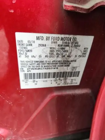 2010 FORD EDGE LIMITED  