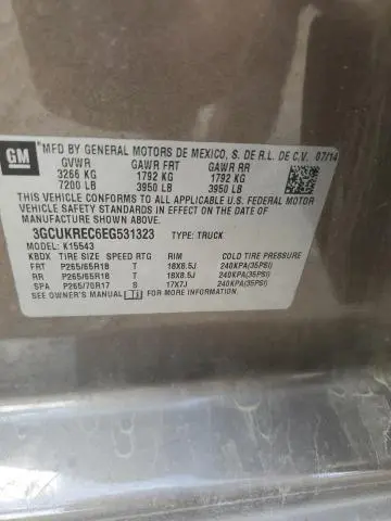 2014 CHEVROLET SILVERADO K1500 LT  