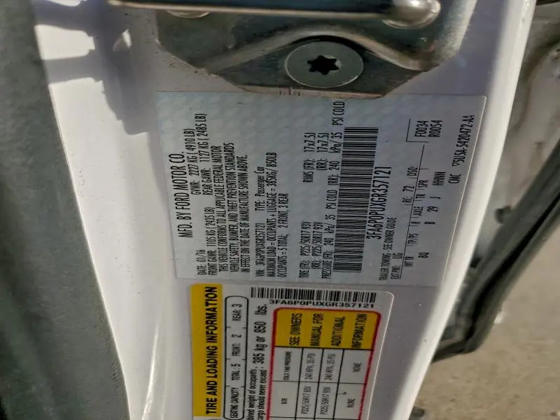 2016 FORD FUSION SE PHEV  