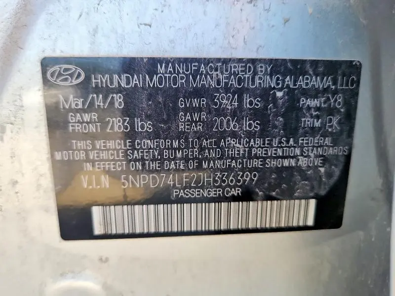 2018 HYUNDAI ELANTRA SE  