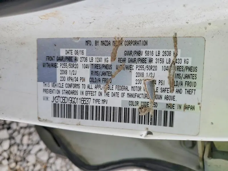 2016 MAZDA CX-9 GRAND TOURING  