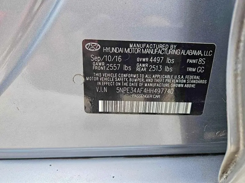 2017 HYUNDAI SONATA LIMITED  