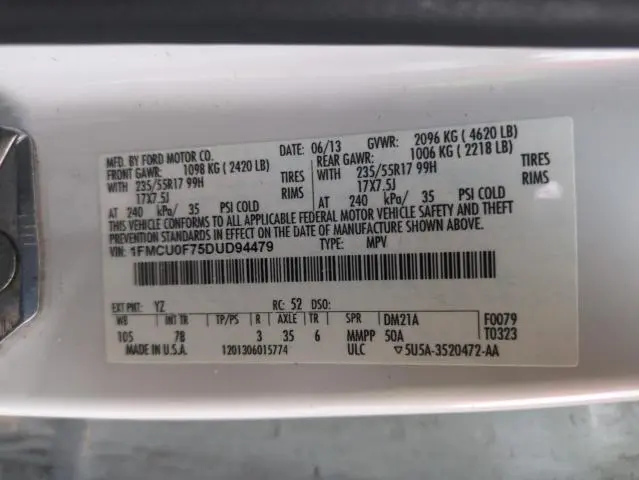 2013 FORD ESCAPE S  