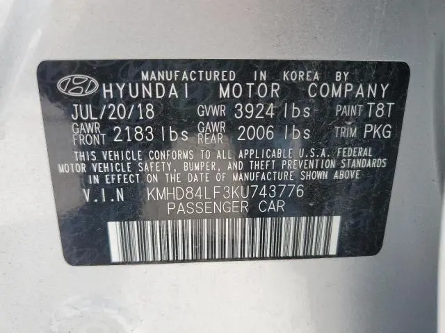 2019 HYUNDAI ELANTRA SEL
