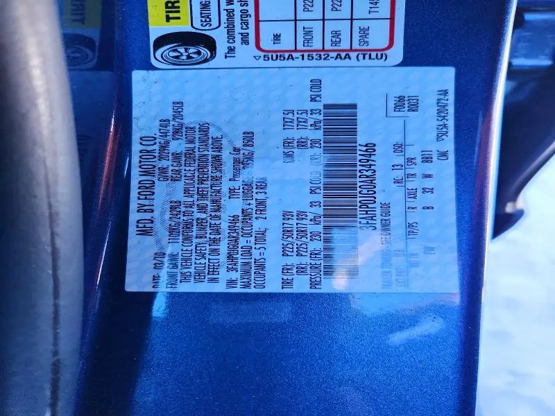 2010 FORD FUSION SEL  