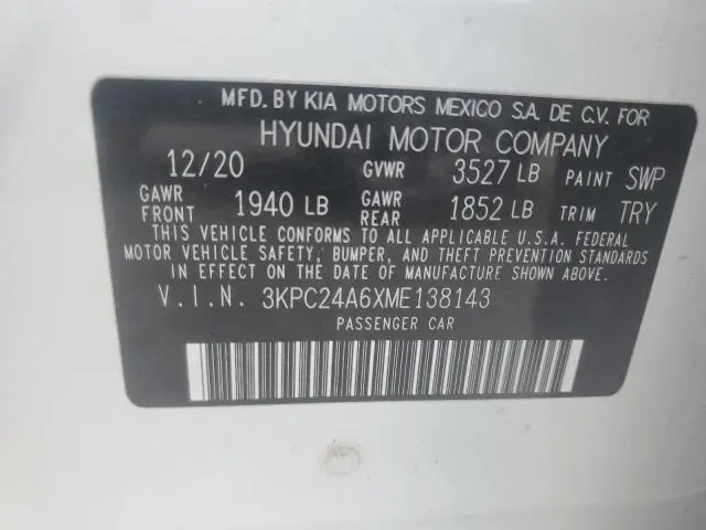 2021 HYUNDAI ACCENT SE  