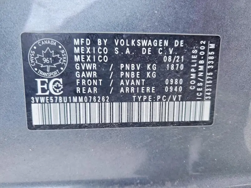 2021 VOLKSWAGEN JETTA SEL  