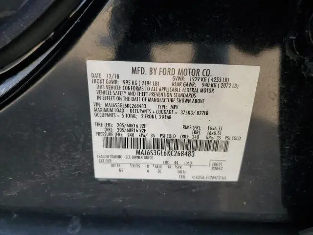 2019 FORD ECOSPORT SE  