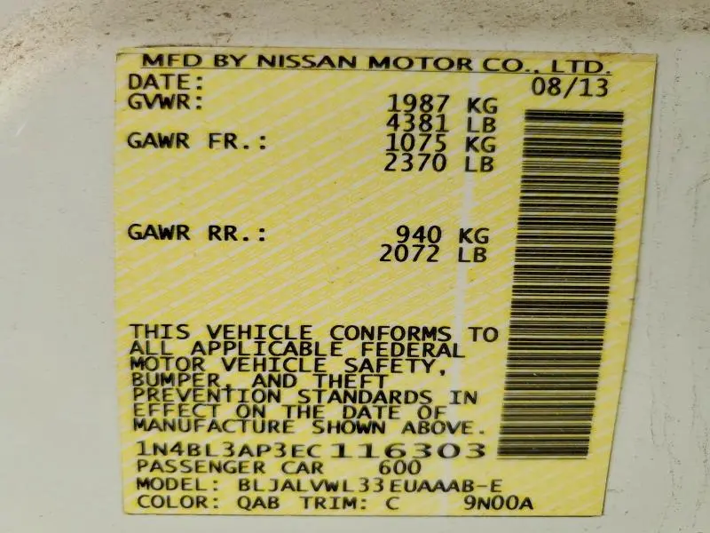 2014 NISSAN ALTIMA 3.5 S  