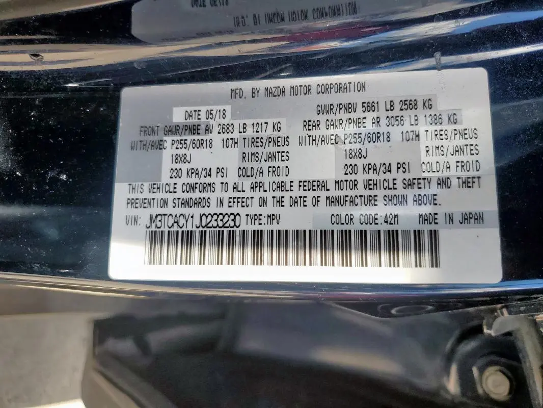 2018 MAZDA CX-9 TOURING  