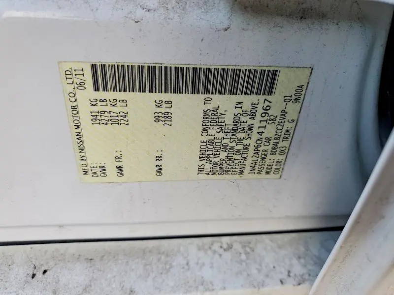 2012 NISSAN ALTIMA 2.5  