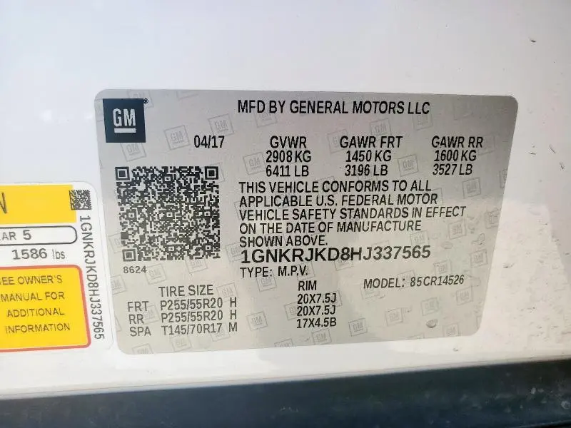 2017 CHEVROLET TRAVERSE PREMIER  