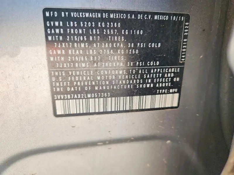 2020 VOLKSWAGEN TIGUAN SE  