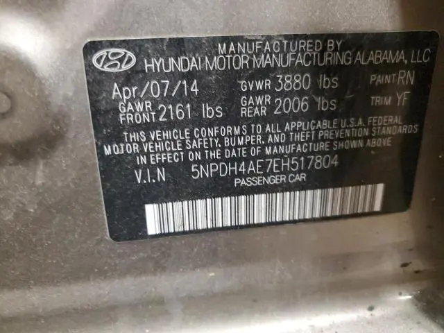 2014 HYUNDAI ELANTRA SE  