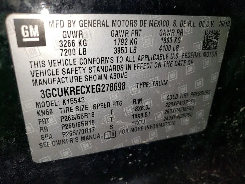 2014 CHEVROLET SILVERADO K1500 LT  