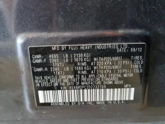 2013 SUBARU OUTBACK 3.6R LIMITED  