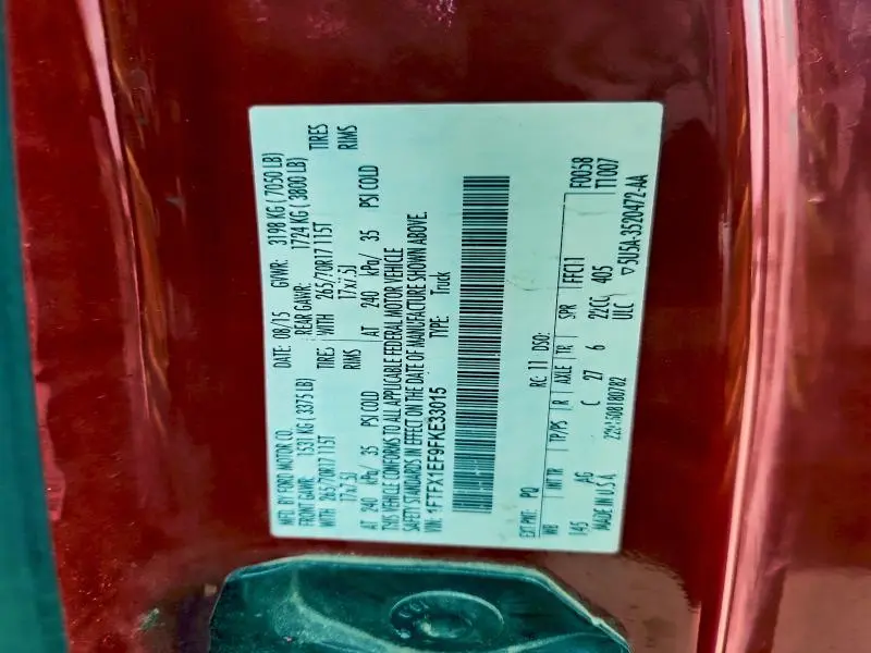 2015 FORD F150 SUPER CAB  