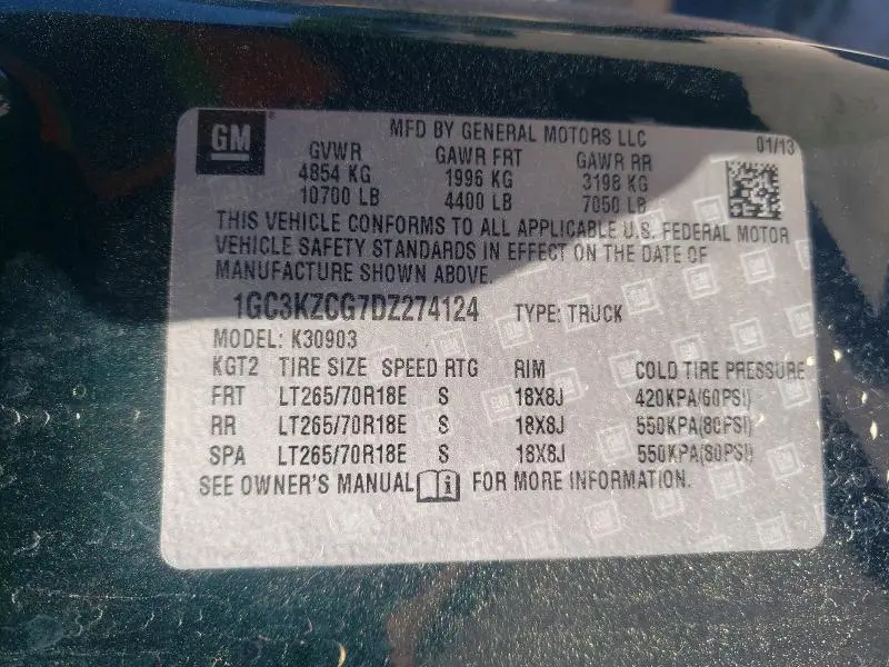 2013 CHEVROLET SILVERADO K3500  