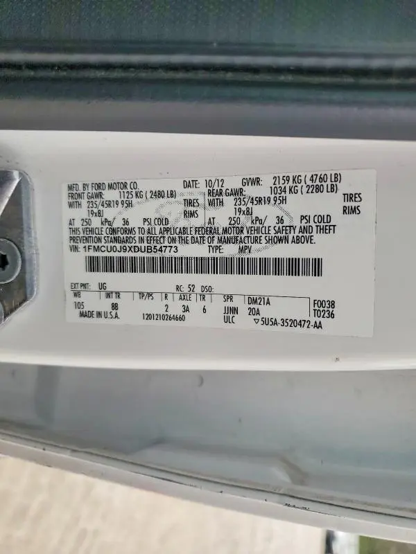 2013 FORD ESCAPE TITANIUM  